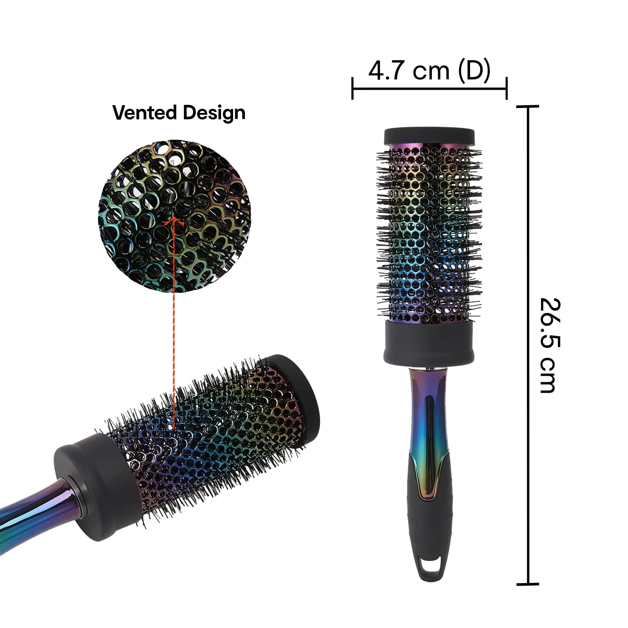 Anko Professional Round Brush for Blow Drying, Vent Blow Hair Brush |Heat Styling Lightweight Medium Barrel, Quick Styling, Blowout Volume, Styling, Curling, And Straightening