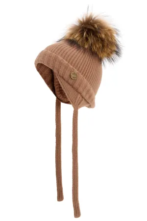 Baby Angora Bonnet -Brown