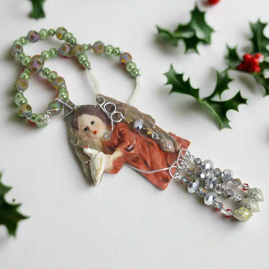 Jacelyn Christmas Angel Pendant Necklace