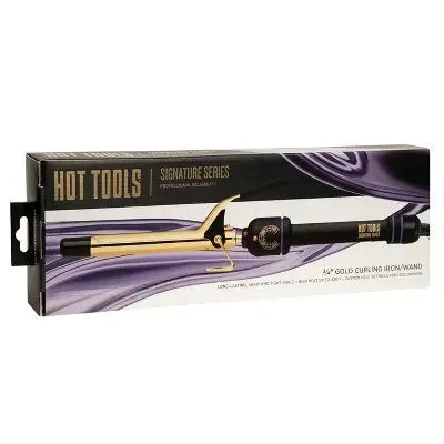 New - Hot Tools Signature Series Gold curling Iron/Wand - 0.75"